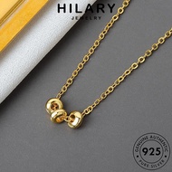 HILARY JEWELRY Silver Original Beans Rantai Necklace For 純銀項鏈 Pendant Leher Korean Sterling Chain Perempuan Accessories Gold 925 Lucky Women Perak N31