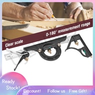 [Ready Stock] Angular ruler in stainless steel Liukouu 0-180 ° Combination Square 0.01 Instrument fo