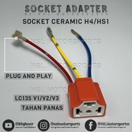 PNP Socket Lampu Ceramic H4 HS1 for LC135 V1 V2 V3 Soket Lampu Seramik H4 Z1P4T Crypton Headlamp Soc
