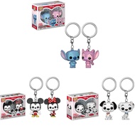 Funko Pop! Keychain Disney Stitch Mickey Mouse 101 Dalmatians Action Figure Keyring Toys model Dolls