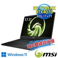 msi微星 Alpha 17 C7VG-027TW 17.3吋 電競筆電(R9-7945HX/32G/1T SSD+1T/RTX4070-8G/W11-32G雙碟特仕版)