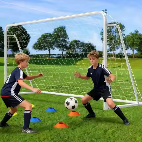 NAIZEA Soccer Goals - Multiple Sizes Available in 24x8 21x7 18x7 12x6 16x7 10x6 8x6 6x4 Feet - Durab