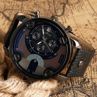 DZ男士手表 时尚大表盘 欧美风格钢带手表运动 皮带石英手表