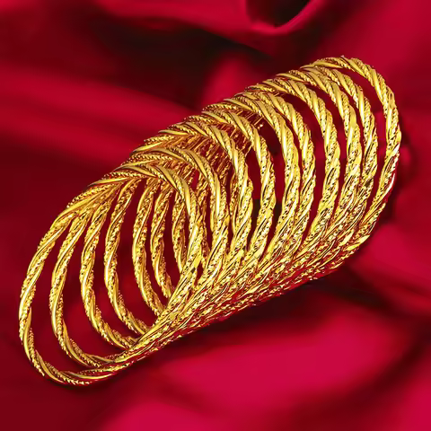 ANIID Dubai Gold Color Indian Bangle For Women Luxury African Jewellery Bracelets Brazilian Bangles 