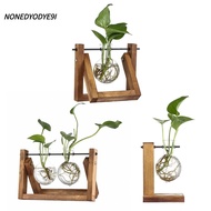 NONEDYODYE9I Hydroponic Plant Vases Home Decor Bonsai Planter Wooden Frame