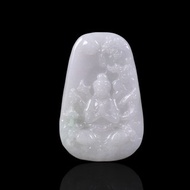 白翡翡翠千手觀音山水牌項鍊 | 天然緬甸玉翡翠A貨 | 送禮