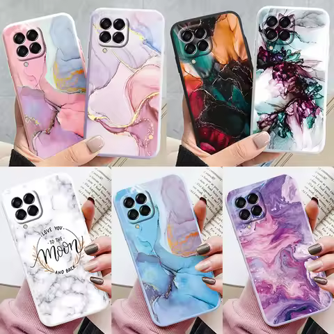 Case For Samsung Galaxy M33 M53 5G Phone Cover Vintage Marble Watercolor Painting Silicone tpu Funda