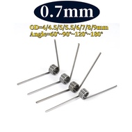 sus304 d0.7mm OD4/4.5/5/5.5/6/7/8/9mm V-shaped spiral torsion spring angle 60/90/120/180 degrees【CZT