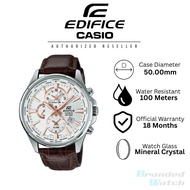 [Official 18 Months Warranty] Casio Edifice EFR-304L-7A Men's Leather Strap Chronograph Watch EFR304