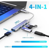 USB 3.0 HUB 4 PORT HIGH SPEED 4IN1 FOR LAPTOP PC USB 4in1 connection/ USB 3.0 HUB 4PORT type c alumi