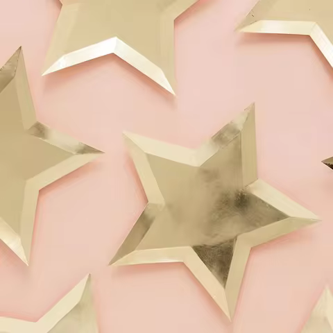 8Pcs Star Paper Plates Party Decoration Disposable Tableware for Dinner Cakes Birthday Wedding Party