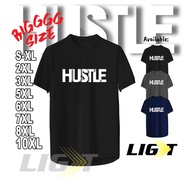 BIG SIZE HUSTLE Men Sport T-Shirt Cotton Jersey Baju Besar Oversized 10XL 7XL