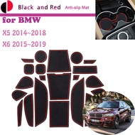 Rubber Mat Door Groove for BMW X5 F15 X6 F16 2014~2019 Cup Cushion Gate Storage Slot Coaster Dust-pr