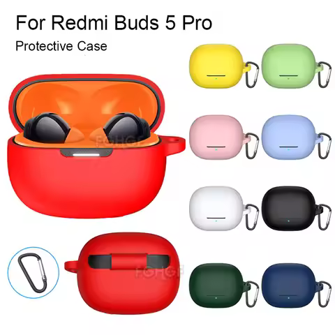 Silicone Case For Redmi Buds 5 Pro Bluetooth Wireless Earphones Protective Sleeve Cover For Xiaomi R