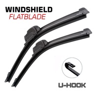 Flatblade Windshield ใบปัดน้ำฝน (2ชิ้น) Toyota Tiger D4D , Mighty-X ,  Sport Rider , Commuter รถตู้ 2005-2023 Wiper Blade