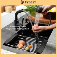 EZBEST Expandable Multi Function Stainless Steel Dish Drainer Kitchen organizer dish rack