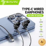 BAVIN HX872 HiFi BASS Wired Earphone USB-C In-Ear Headphone Headset With Microphone Stereo Sounds