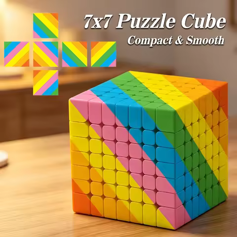 7x7x7 Colorful Puzzle Cube, 6 Color Cube, 7x7 Speed Cube for Adults, Magic Cube, 7x7x7 UV Printing E