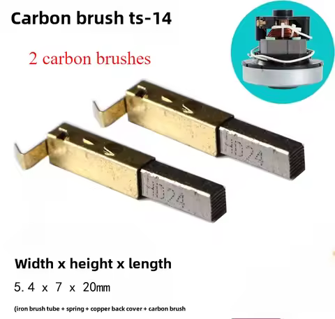 2PCS TS-14 Vacuum Cleaner Motor Carbon Brush V1Z-S24-L EB2401-AL 1200w 5.4x7x20mm