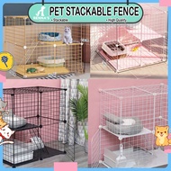 Renna's Cat Fence Stackable Pet Fence Dog Fence For Dog With Door Rabbit Fence Dog Cage Pet Cage