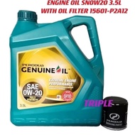PERODUA FULLY SYNTETIC 0W20 3.5L ENGINE OIL WITH PERODUA OIL FILTER (P2A12)