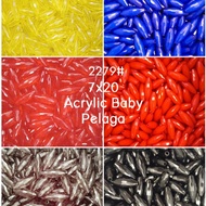 Acrylic Baby Pelaga Beads (7x20mm) - 25G [ Manik Pelaga Kecil (7x20mm) ] - 25G