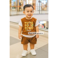 Tung Tung Sahur children's clothing set 1-5 years viral Tung Tung Sahur vest t-shirt set for childre