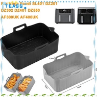 TEASG Air Fryer Basket, Silicone Reusable Air Fryer Baking Tray, Rectangle Rectangle Basket Containe