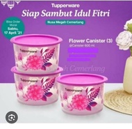 Flower canister set tupperware 600 ml isi 3 / toples tupperware set isi 3