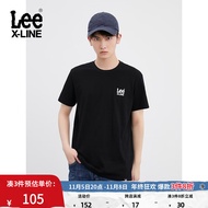 Lee XLINE22新款标准版圆领logo印花多色男短袖T恤 LMT0000814LE 黑色（白logo） XL