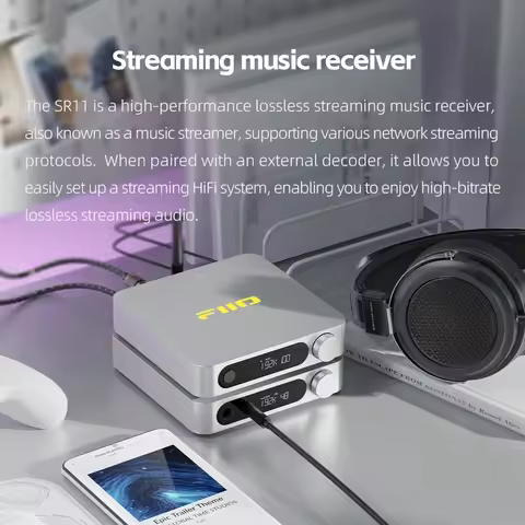 FiiO SR11 Streameing Music Receiver Support AirPlay Roon Ready 2.4G-5G daul band WiFi Hi-Res Audio P