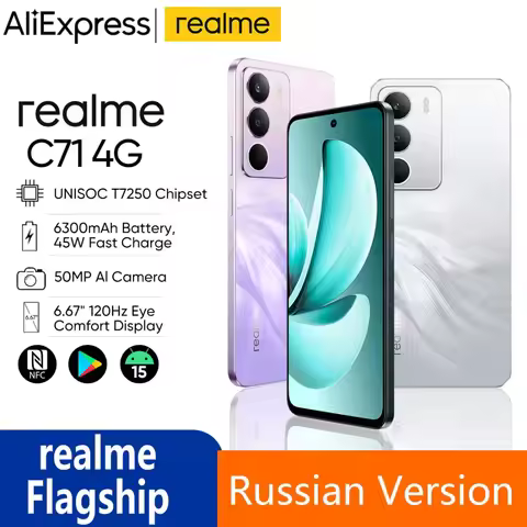 Original Russian Version realme C71 4G Smartphone 45W SUPERVOOC Charge 50MP AI Camera 6.67 120Hz Amo