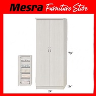 Suria - 2 Door Wardrobe 2ft x 6ft with 5 compartment / Almari Baju 2 Pintu