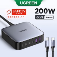 【6 Ports】UGREEN 200W GaN Desktop Fast USB A USB C Charger Compatible with MacBook Pro/Air, iPad Pro/