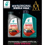 (NEW STOCK) (100% ORIGINAL ) PETRONAS SPRINTA T300 T500 2-Stroke Premium Engine Oil 2T (1 Liter)