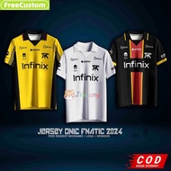 Latest Premium 2025 Onic Fnatic Jersey Infinix T-Shirt, Free To Put Name And Back Number((Free Custo