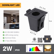 LOCAL789 EILON Downlight 1x2W Warm Light Model Tl-2201/BK Black Shop In