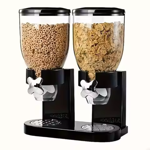 H8WB High Capacity 2 Liter Cereal Dispenser Triple Control Mechanism for Easy Snacks Access and Orga