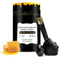 Get Wavy Organics Pure Himalayan Shilajit Honey Sticks with Saffron and Raw Honey – 30 Sticks (8g Ea