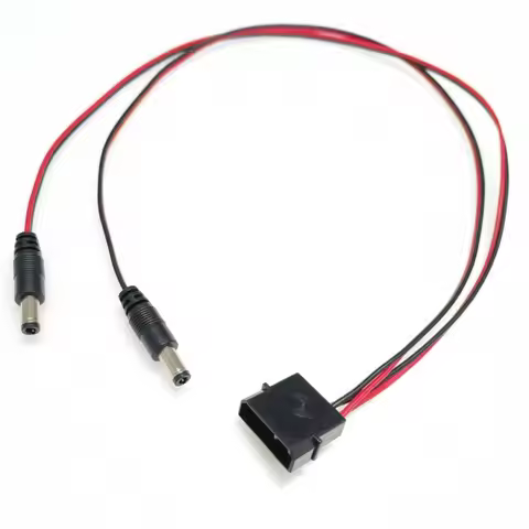 IDE Molex Male to One or 2-Port DC 5.5mm x 2.1mm 5.5x2.1 Converter Adapter Power Supply Cable 12V 18