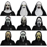 Bloodied Mask Nun In Scream Series Unique Latex Horror Prop For Spooky Celebrations