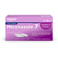 Amazon Basic Care Miconazole 7, Miconazole Nitrate Vaginal Cream 2 Percent, 7-Day Yeast Infection Tr