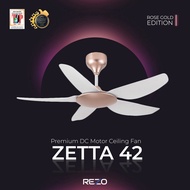 REZO ZETTA Ceiling Fan 56" 42" DC Motor 5 Blade with Remote Baby Fan [ROSE GOLD]