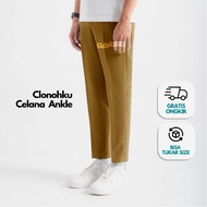 CLONOHKU - Men's Ankle Pants Mocha Brown Slimfit Sirwal/ Men's Formal Material/ Cropped Pants Men's 