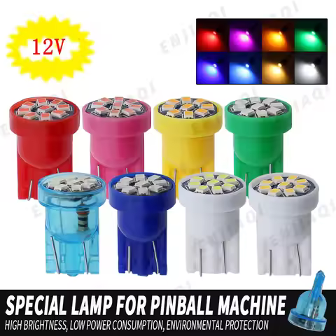 10-Piece T10 Wedge LED Light 194 #555 AC DC 6V 6.3V 12V 24V Pinball Game Machine Lamp Professional I