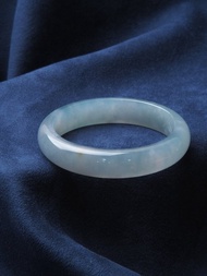 晨霧 | 冰木拿種 / 灰藍色 / 平安鐲 / 手圍18 | 天然A貨翡翠玉鐲