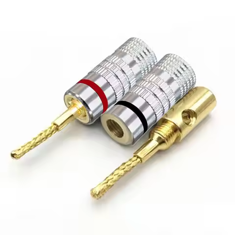 24K Musical Sound Banana Plug Gold Plated for Speaker Wire Nakamichi Banana Plug Pin Screw Type Bana