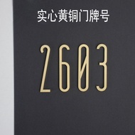 Brass Door Number Plate  Customized House Number Plate Creative Room House Number Household黄铜数字门牌号北欧