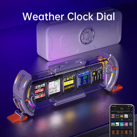 Divoom Times Gate - Cyberpunk Gaming Setup Digital Clock with Smart APP Control, WiFi Connect, RGB L