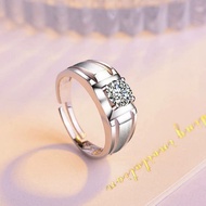 s925 silver 925 Zirconia Adjustable Men Ring Cincin Perak Lelaki Simple Cool Men's Statement Ring Fr